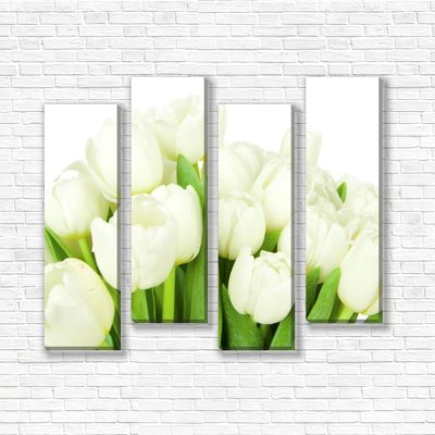 модульные картины Зеленые тюльпаны