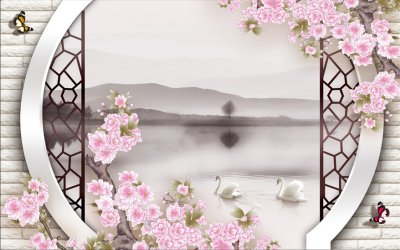 фотообои Терраса с видом на озера