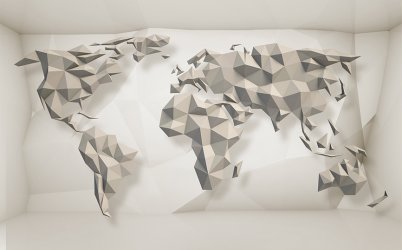 фотообои Многогранная карта мира
