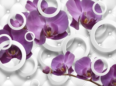 фотообои Орхидеи 3Д на белой коже