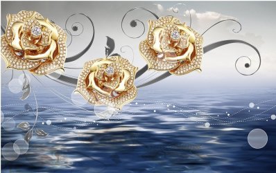 фотообои Золотые розы у моря