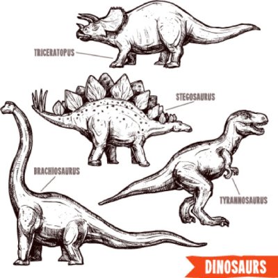 постеры Рисунки динозавров