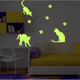 наклейки Светящиеся кошки