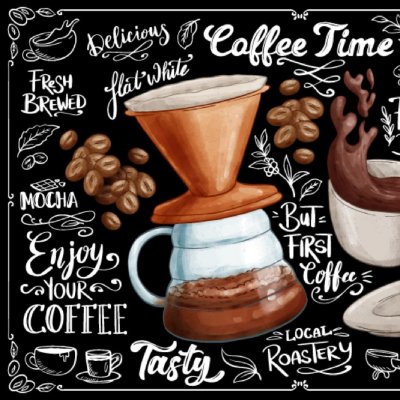 постеры Кофе на черном