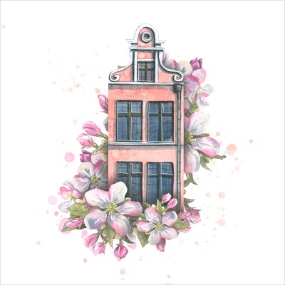 постеры Стокгольмский розовый домик